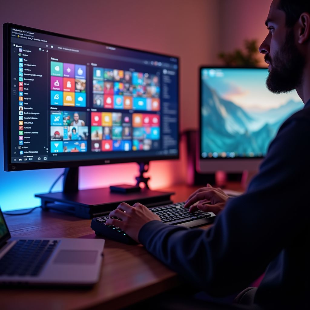 Tech support workspace with laptop
